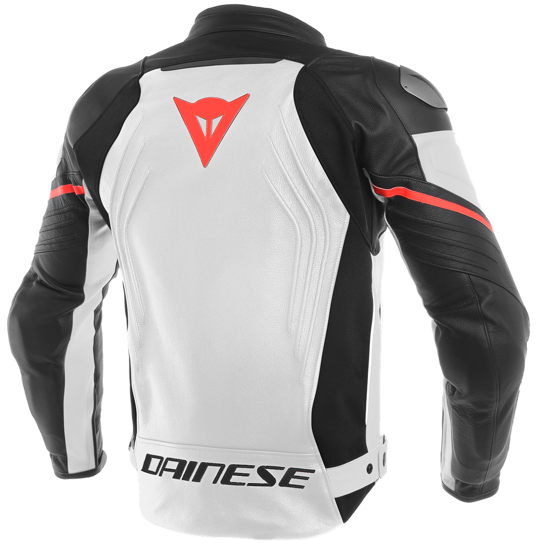 DAINESE RACING 3 PELLE WHITE/BLACK/RED JACKET LEATHER PERFORATED GAS