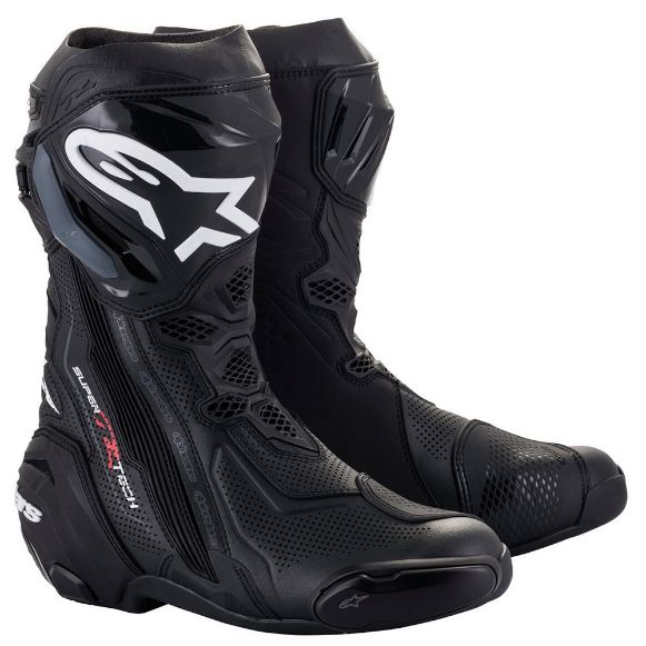 ALPINESTARS SUPERTECH R VENTED BLACK BOOTS STREET