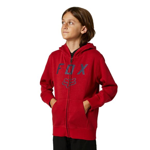 FOX YOUTH LEGACY MOTH ZIP HOODIE CHILI HOODY