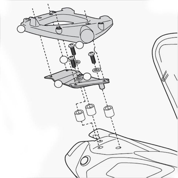 TOPCASE BASE GIVI MAXSYM 400-600 11-14 | SR7051M BLACK