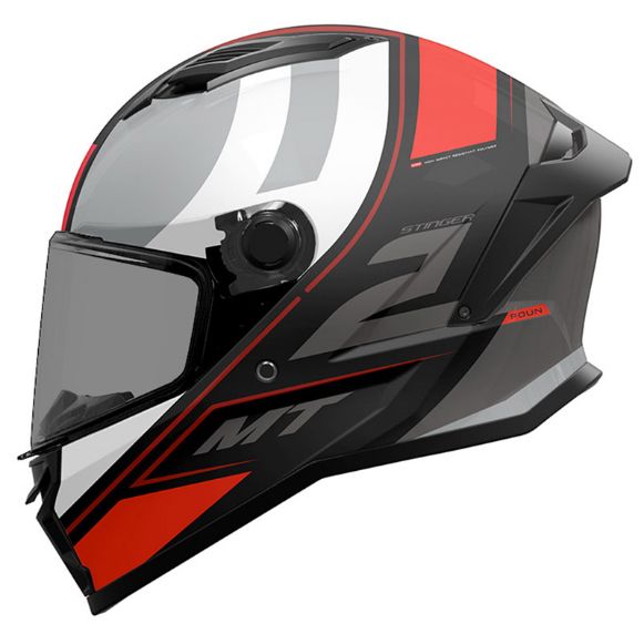 MT STINGER 2 FULL-FACE ΚΡΑΝΗ POUN B5 GREY/RED MATT