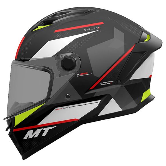 MT STINGER 2 FULL-FACE ΚΡΑΝΗ CHESTE C0 BLACK/WHITE/FLUO MATT