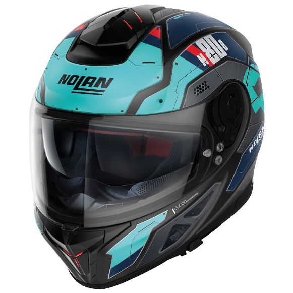 NOLAN N80-8 STARSCREAM N-COM 37 full face κράνη μηχανής FLAT BLACK TEAL BLUE χανιά