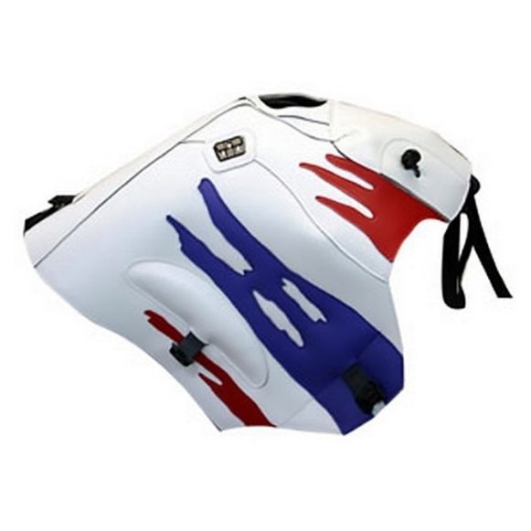 Δερμάτινο κάλυμμα ρεζερβουάρ BAGSTER HONDA AFRICA TWIN XRV750 1245F άσπρο_κόκκινο_μπλε