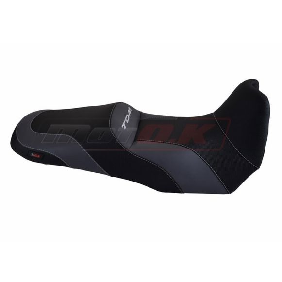 MOTO.K BLACK/GREY COMFORT SEAT + EMBROIDERY LOGO + PROSTATE SPACE + GEL FRONT FOR YAMAHA TDM 900 2004-2010