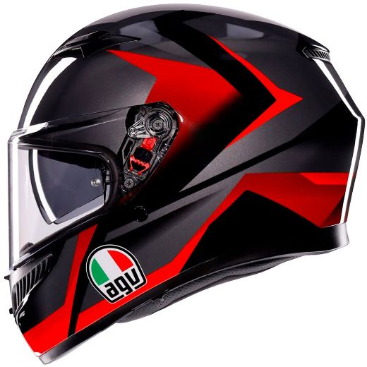 AGV K3 MPLK Striga full face helmets black/gre/red chania