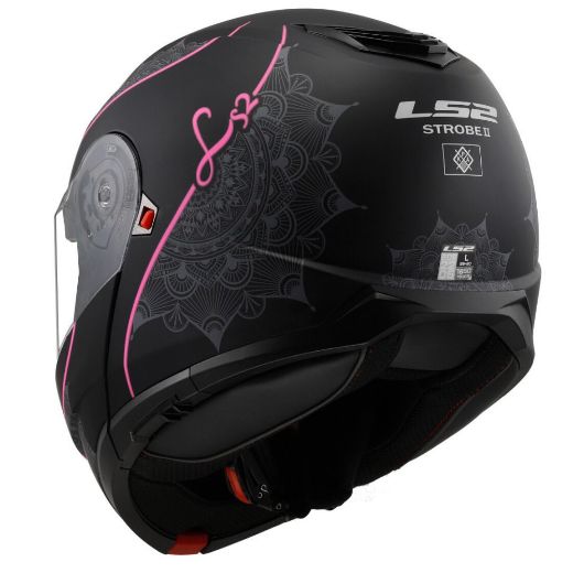 LS2 Strobe II Lux FF908 flip-Up modular helmets ECE 22.06 matt black pink