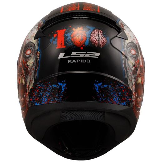 LS2 Rapid II full-face helmets ECE 22.06 zombie gloss black red