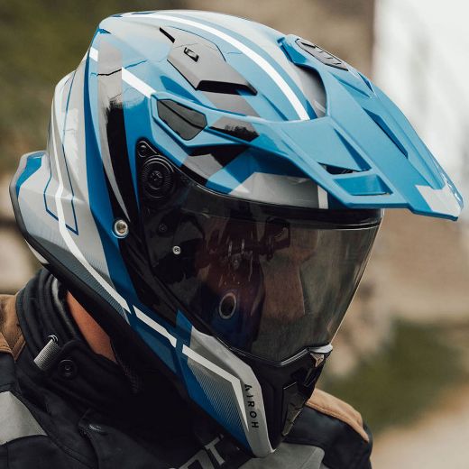 Motorcycle Adventure Helmets Airoh Commander 2 Mavick Cerulean blue gloss