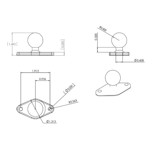 Βάσεις στήριξης RAM MOUNT RAM-B-238U Χανιά