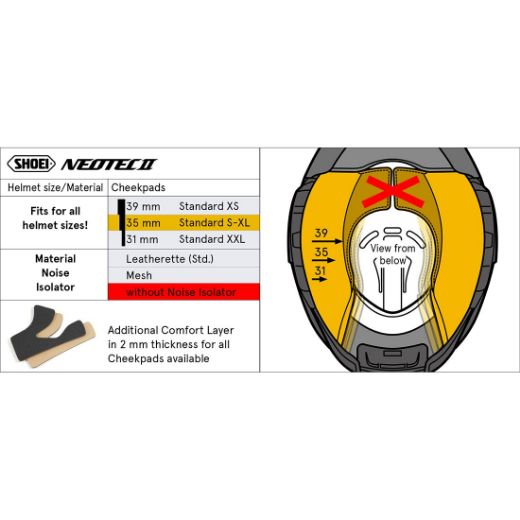 SHOEI NEOTEC II (TYPE-L) CHEEK PADS