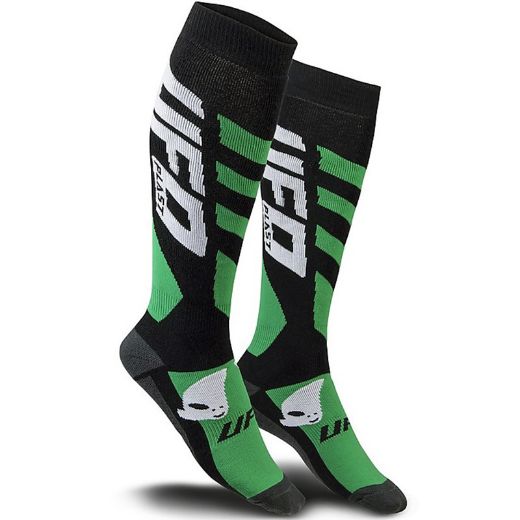 Enduro MX Κάλτσες UFO 4046 κοντές SHORT BLACK FLUO GREEN