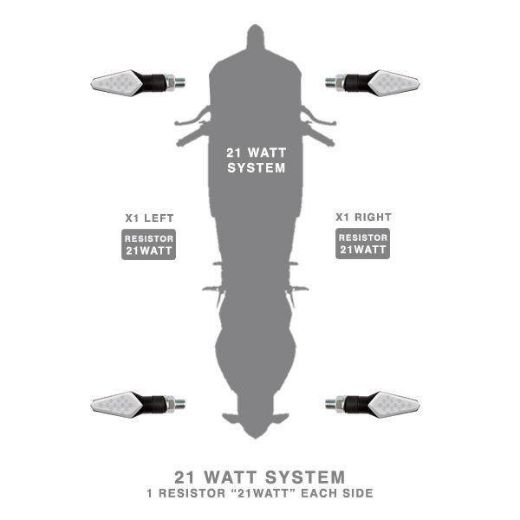 BARRACUDA RES21 LED INDICATORS RESISTOR SET FOR 21W SYSTEMS