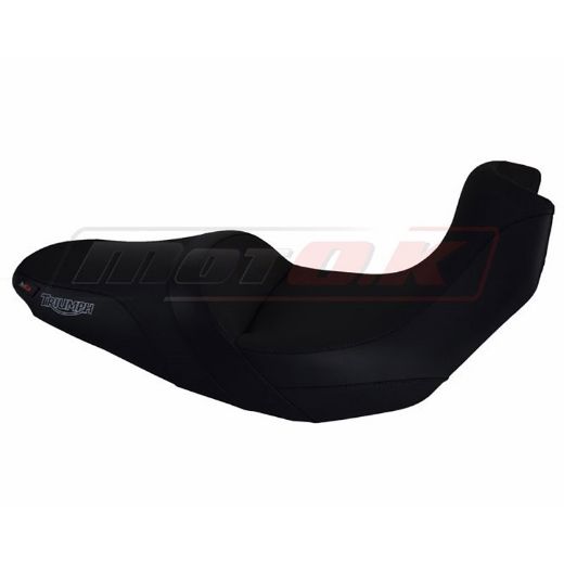 MOTO.K TRIUMPH TIGER 1050 2006-2012 BLACK COMFORT SEAT+GEL+PROSTATE SPACE+EMBROIDEDY LOGO