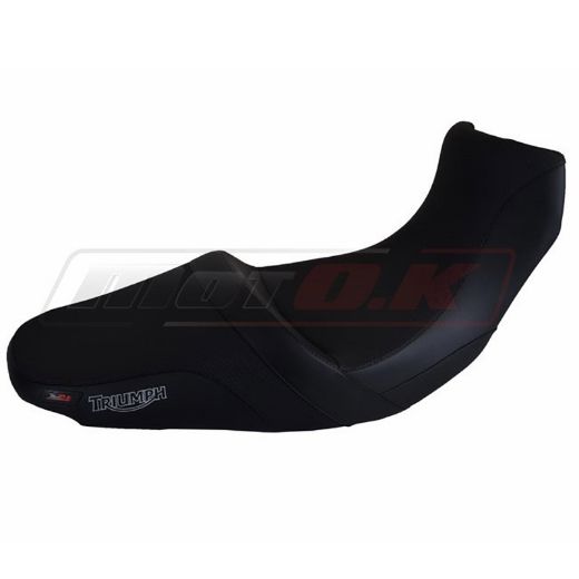 MOTO.K TRIUMPH TIGER 1050 2006-2012 BLACK COMFORT SEAT+GEL+PROSTATE SPACE+EMBROIDEDY LOGO