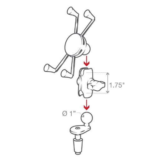 RAM® X-Grip® Large Phone Mount with Motorcycle Fork Stem Base (Set)