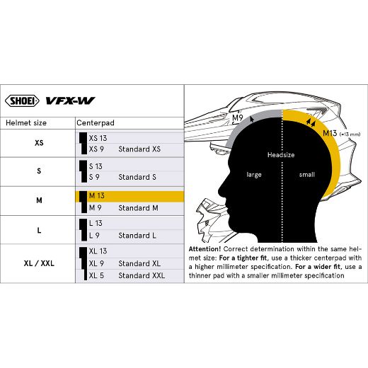 SHOEI INNER LINER FOR VFX-W