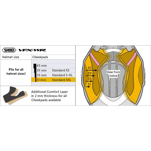 SHOEI VFX-WR TYPE-M CHEEK PADS