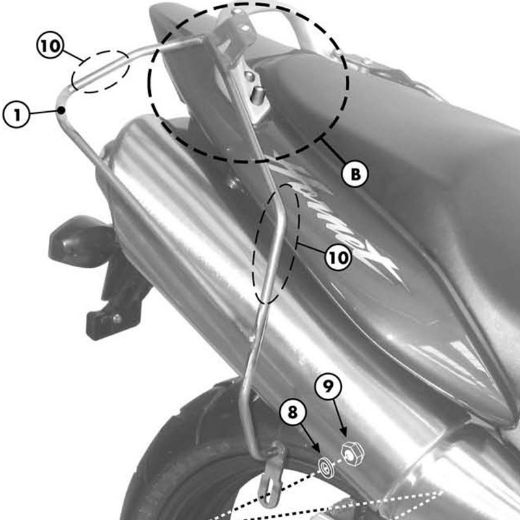 Βάσεις πλαϊνών βαλιτσών GIVI HONDA CB600F HORNET 1998-2006 T214