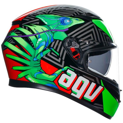 full-face κράνη μηχανής agv k3 KAMALEON BLACK/RED/GREEN ece 2206 mplk κράνος