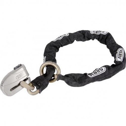 ABUS GRANIT™ DETECTO XPLUS™ 8008 2.0 12KS120 BLACK LOOP SILVER DISC LOCK MOTO & CHAIN