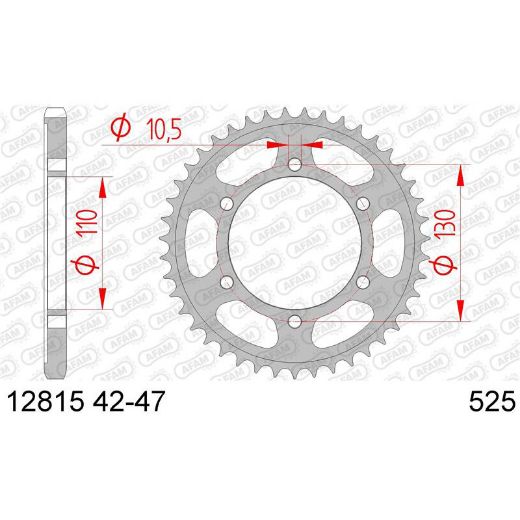 Πίσω γρανάζι μοτοσυκλέτας AFAM YAMAHA MT-09 TRACER 12815-45