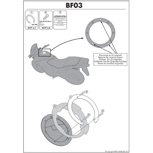 TANK LOCK GIVI BF03 BLACK