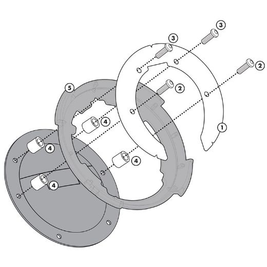 Βάση σακιδίου ρεζερβουάρ GIVI SUZUKI V-STROM DL-650 φλάντζα Tanklock TanklockED BF10