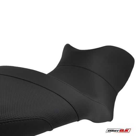 MOTO.K BLACK COMFORT SEAT + EMBROIDERY LOGO + PROSTATE SPACE FOR HONDA TRANSALP XLV-700 2008-