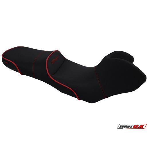 MOTO.K BLACK COMFORT SEAT + EMBROIDERY LOGO + PROSTATE SPACE FOR HONDA TRANSALP XLV-700 2008-