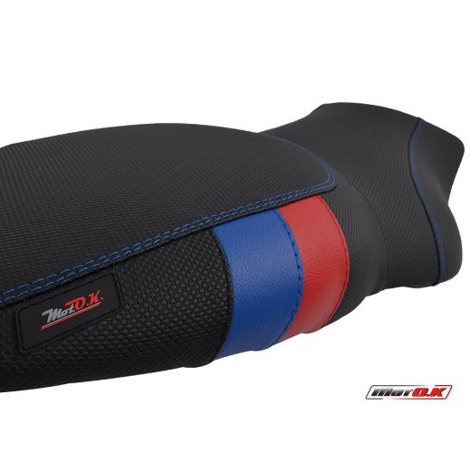 MOTO.K D376 SEAT COVER FOR BMW K1200S/1300 S (05+) BLACK/RED/BLUE