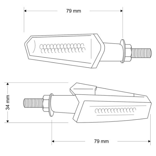 PUIG 4824N LANZA BLACK INDICATOR LED LIGHTS