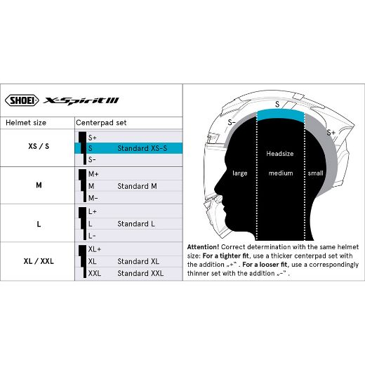 SHOEI X-SPIRIT III TYPE-I CENTER PAD SET