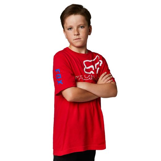 FOX YOUTH SKEW BASIC TEE FLAME RED