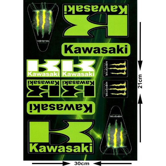 STICKER SHEET MOTO DISCOVERY ΣΕΤ ΑΥΤΟΚΟΛΛΗΤΑ KAWASAKI MULTI