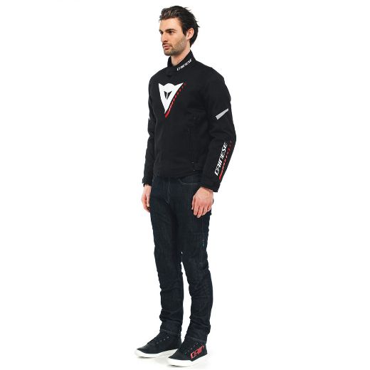 DAINESE VELOCE D-DRY BLACK/WHITE/LAVA-RED JACKET WINTER WP