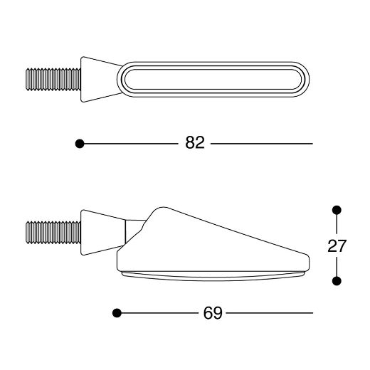 BARRACUDA SQ-LED BASIC BLACK/CLEAR LED INDICATORS