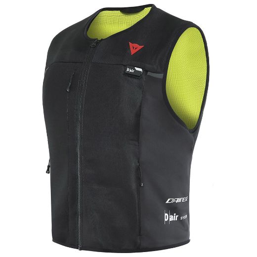 DAINESE SMART JACKET BLACK/FLUO-YELLOW D-AIR PROSTATEFTIKO GILEKO MIXANIS ME AEROSAKO