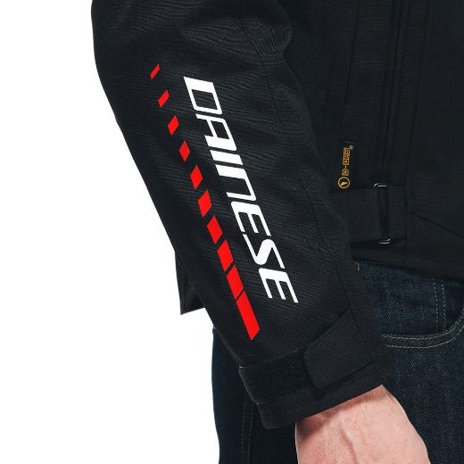 DAINESE VELOCE D-DRY BLACK/WHITE/LAVA-RED JACKET WINTER WP