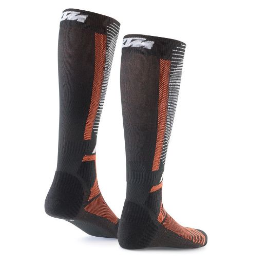 ktm socks long touring black orange ισοθερμικές κάλτσες μηχανής μαύρο πορτοκαλι