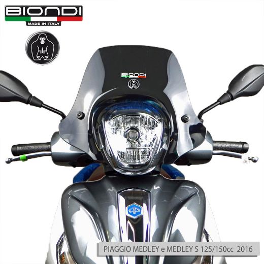 BIONDI WILD FUME WINDSCREEN + BASE FOR PIAGGIO MEDLEY 125/150 2016-2019